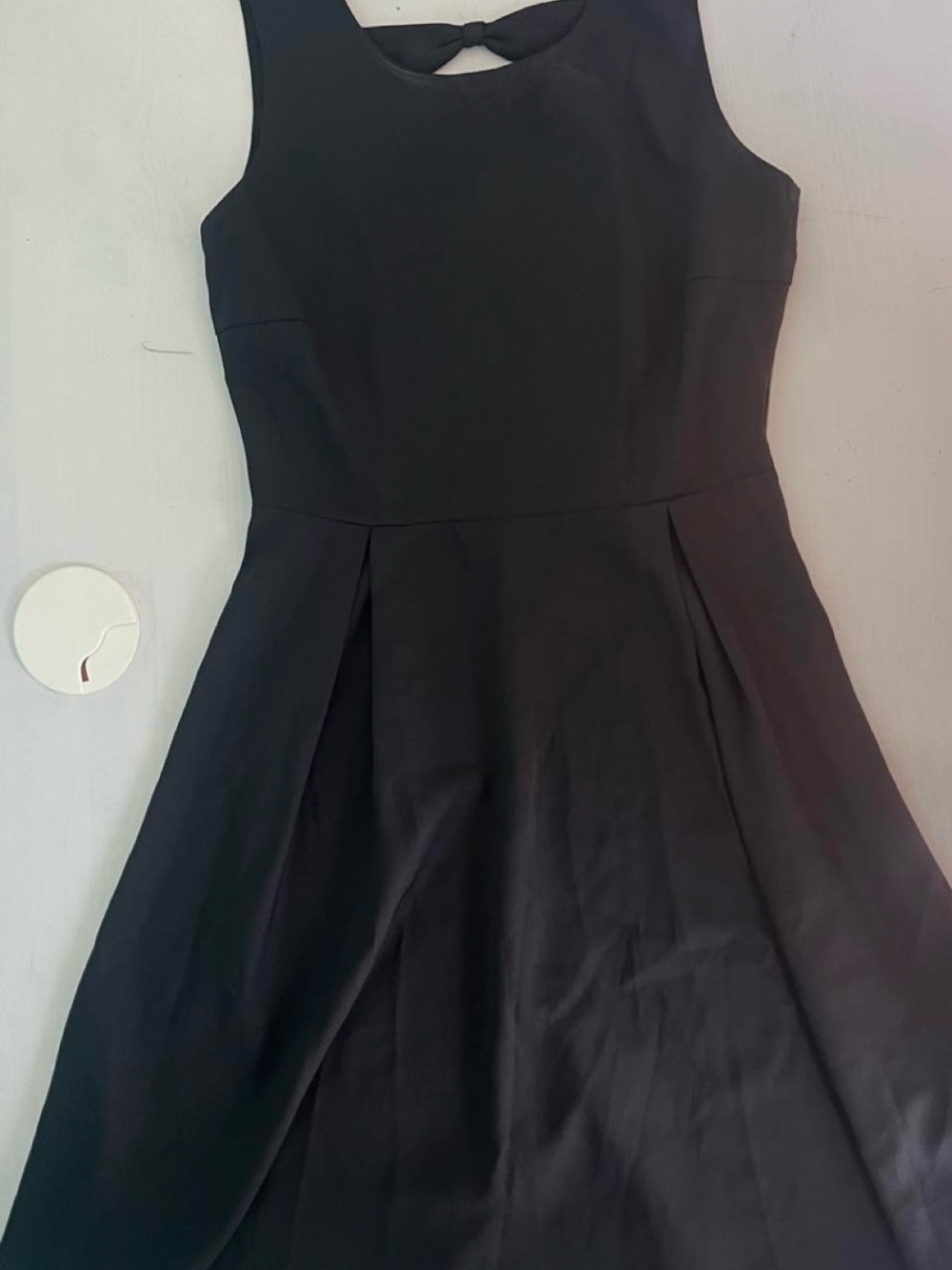 Vero Moda Womens Black Solid Square Neck Sleeveless Fit & Flare Dress XS Bow